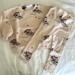 Disney x Zara Mickey Mouse & Friends Holiday Matching Set Size 3-4 years